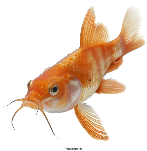[Transparent Background PNG]Orange Fish on White Background