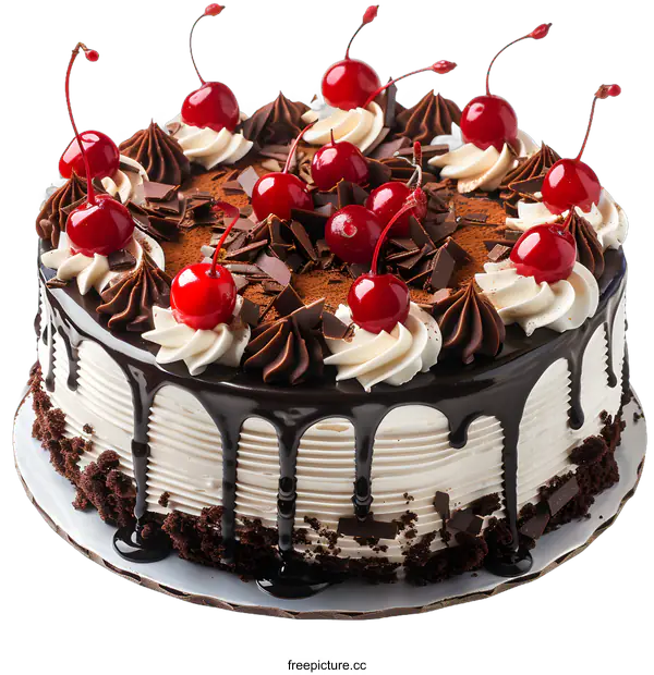 [Transparent Background PNG]Chocolate Cherry Cake