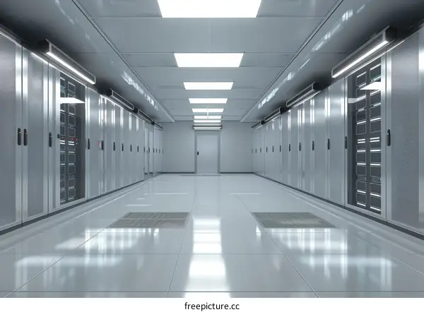 futuristic technology server room
