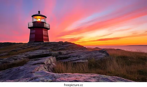 Sunrise at the Coastal Lighthouse
