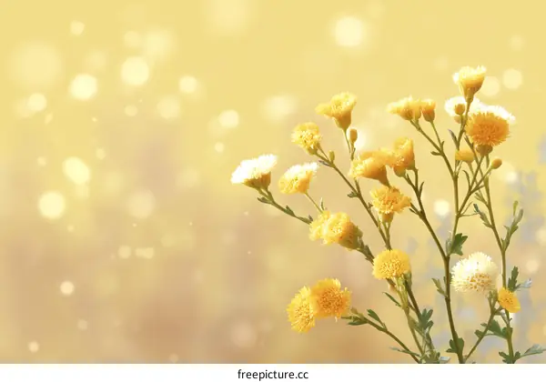 Soft Yellow Flowers Against a Delicate Background