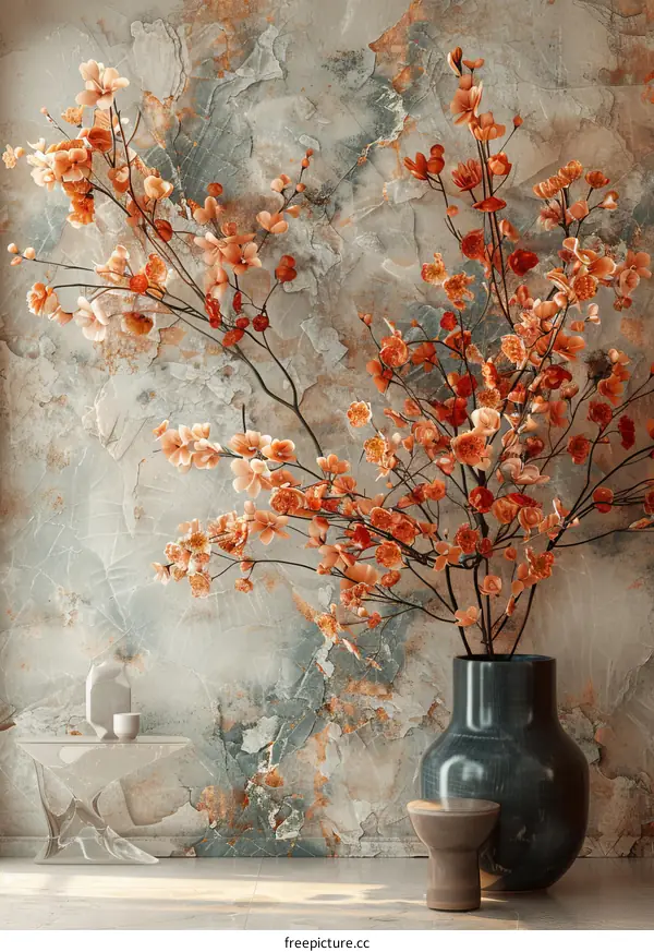 Decorative Orange Blossom Wall Decor Illustration