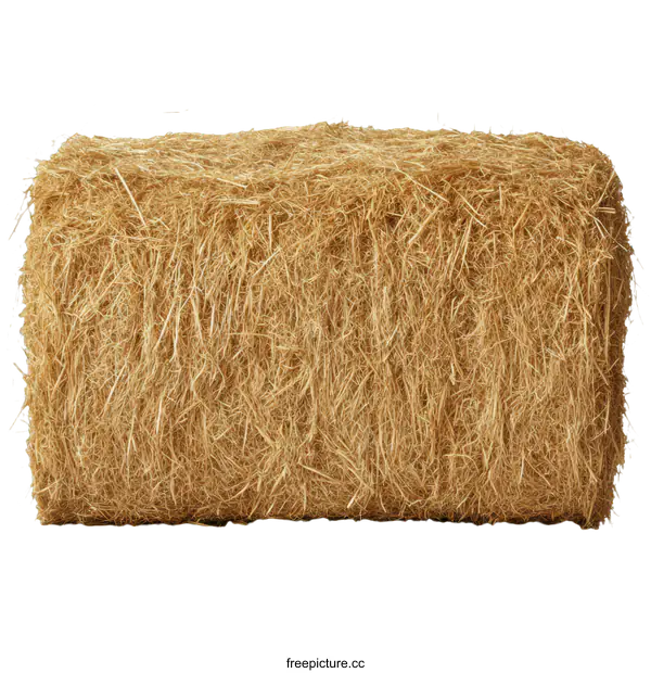 [Transparent Background PNG]Hay Bale Close Up Isolated on White Background