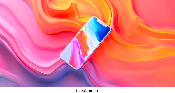 Abstract Phone Background with Fluid Colors