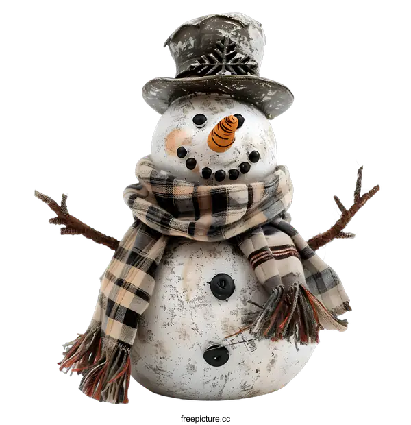 [Transparent Background PNG]Vintage Style Snowman Ornament Decor