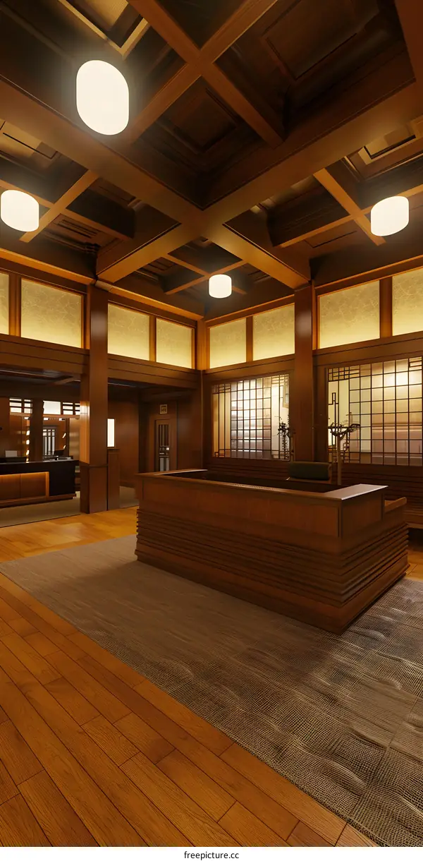 Modern Wood Interior Design with a Japanese Aesthetic