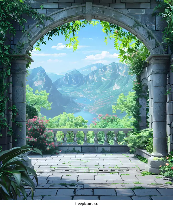 Terrace in the fantasy forest