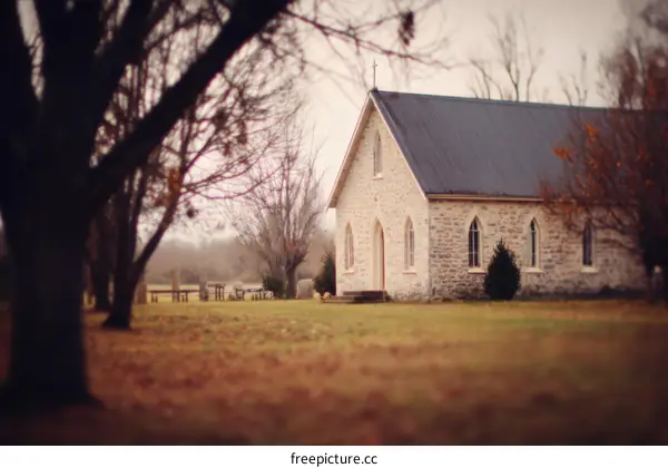 Autumnal Countryside Church