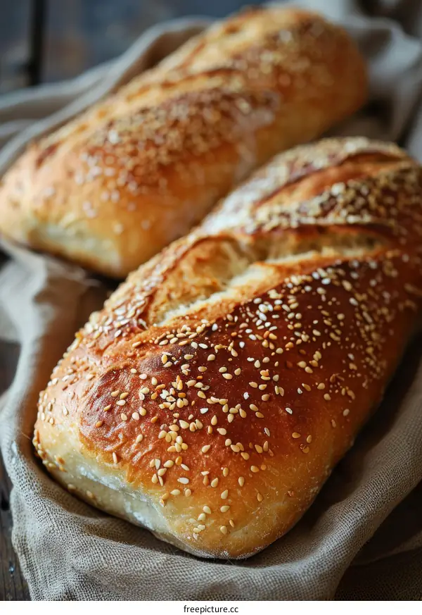 Sesame Bread Sprinkled with Sesame Seeds