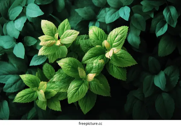 Closeup View of Lush Green Leaves