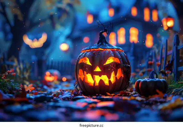 Halloween Pumpkin: A Glowing Jack-O'-Lantern