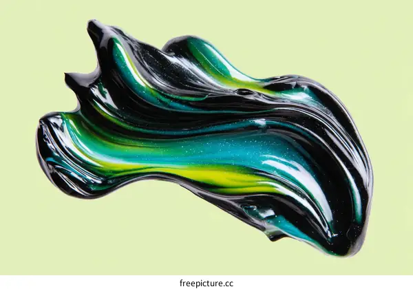 Abstract Paint Splatter Art in Green and Black