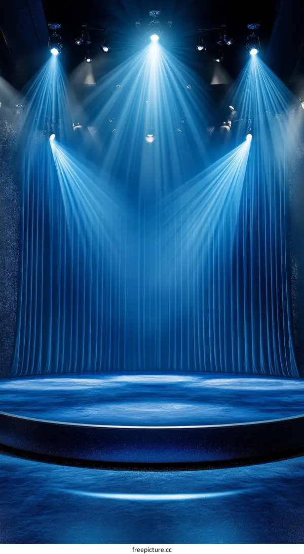 Blue Stage Lighting Design Illustration
