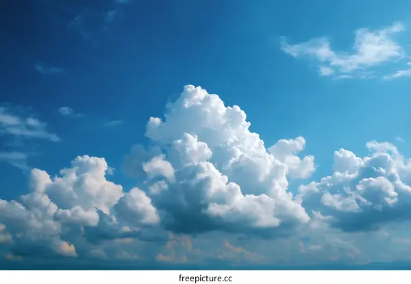 Vast Sky Filled with Fluffy Clouds