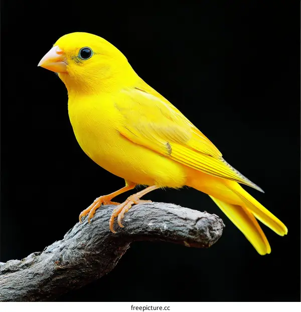 Close-up of a Vibrant Yellow Bird on a Branch
