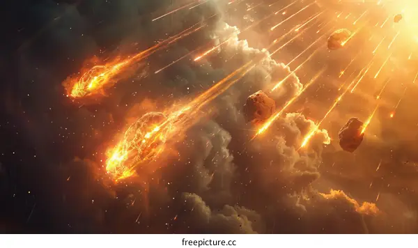 Fiery Meteor Streaks Across the Night Sky