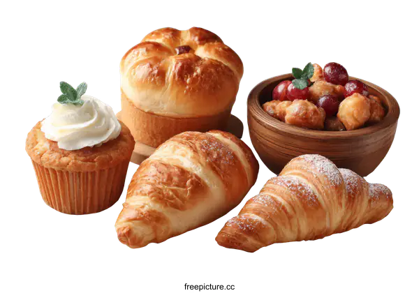 [Transparent Background PNG]Assortment of Fresh Baked Goods