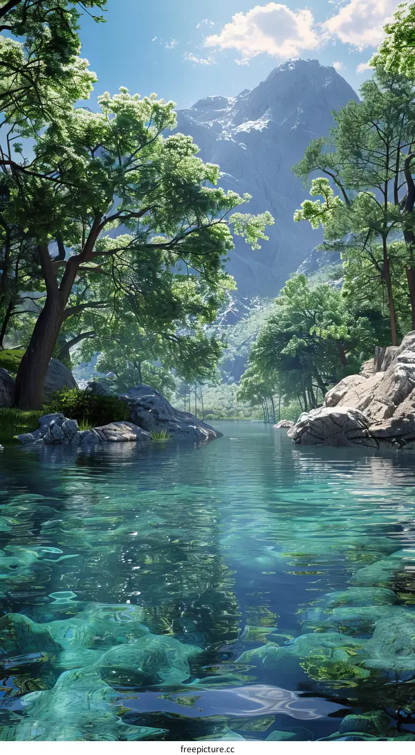 Mountain River Valley Landscape