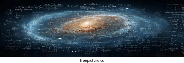Cosmic Equations Galaxy Illustration