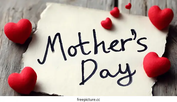 Mothers Day Greeting Card with Decorations