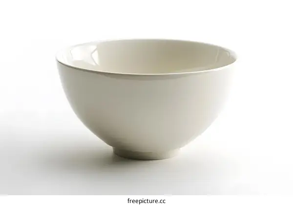 White ceramic bowl on white background