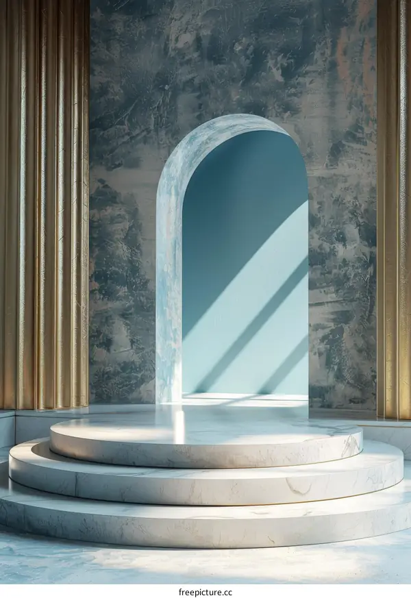 Elegant Marble Platform in a Stylish Archway