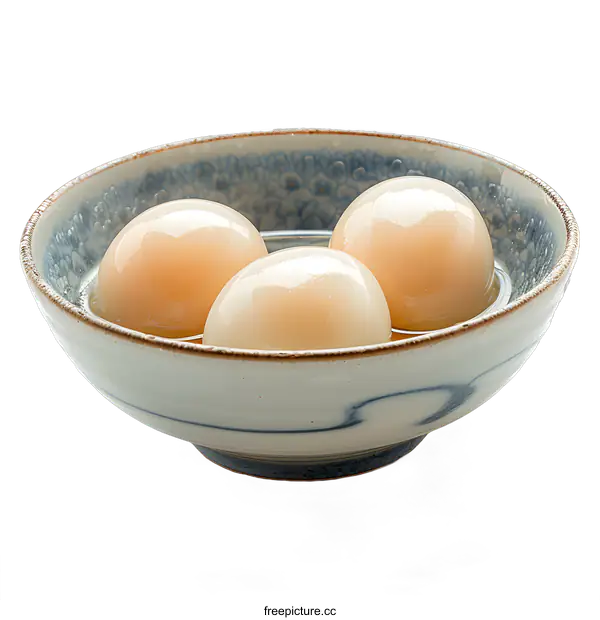 [Transparent Background PNG]Three balls made of glutinous rice flour in ginger syrup