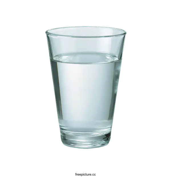 [Transparent Background PNG]Transparent Glass of Water Against White Background