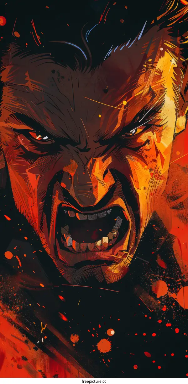 Angry Man With Open Mouth