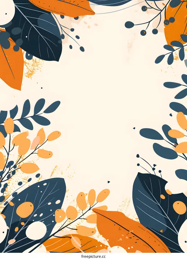 Abstract Autumn Leaves Border Design