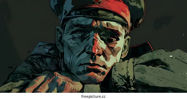 The Worried Face of a Russian Soldier