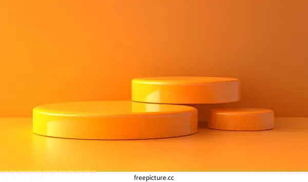 Orange Geometric Podium Display Abstract Background