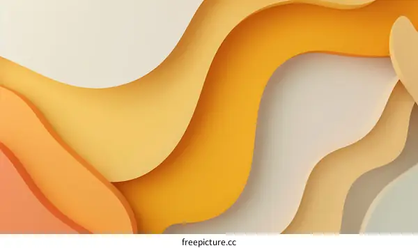 Abstract Wavy Background with Orange and White Colors