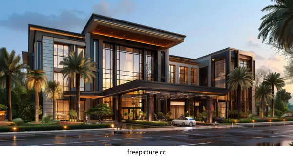 Modern Elegant Luxury Hotel Exterior Design
