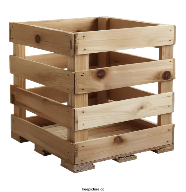 [Transparent Background PNG]Wooden Crate Storage Box