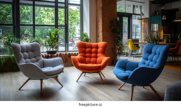 Modern Comfortable Armchairs in a Stylish Living Space