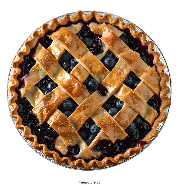 [Transparent Background PNG]Freshly Baked Blueberry Pie
