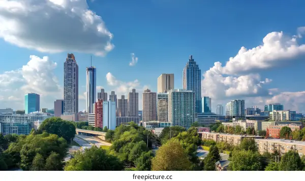 Atlanta Skyline Cityscape on a Sunny Day