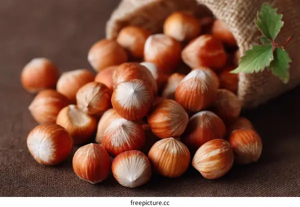 Hazelnuts in a Burlap Sack