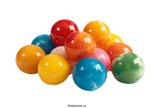[Transparent Background PNG]Colorful Bubblegum Balls Close-Up