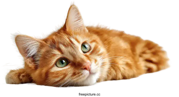 [Transparent Background PNG]Relaxed Orange Tabby Cat Close Up