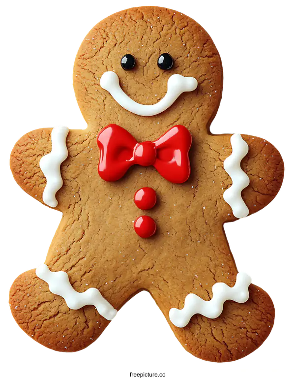 [Transparent Background PNG]Delicious Festive Gingerbread Man Cookie