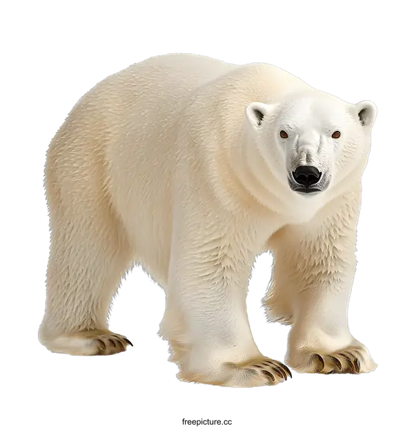 [Transparent Background PNG]Standing Polar Bear Illustration