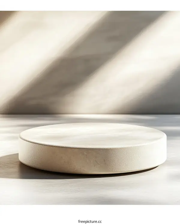 Beige Round Display Platform Mockup