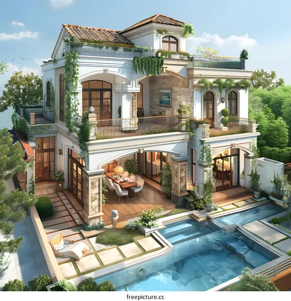 Modern villa with swimming pool