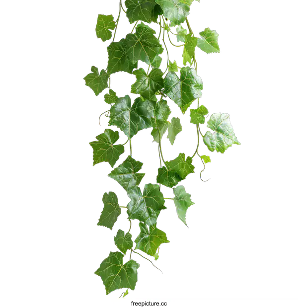 [Transparent Background PNG]Green vine leaves on black background