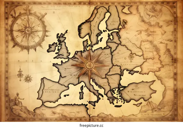 Old map of Europe