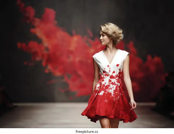 Fashion Show Red and White Dress