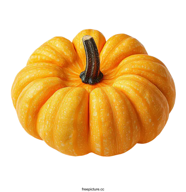 [Transparent Background PNG]Close-up of a Vibrant Orange Pumpkin