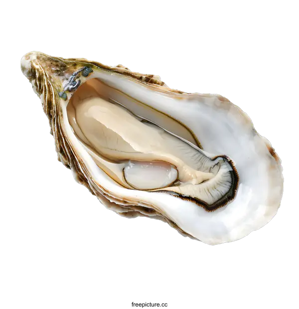 [Transparent Background PNG]Fresh Opened Oyster on White Background